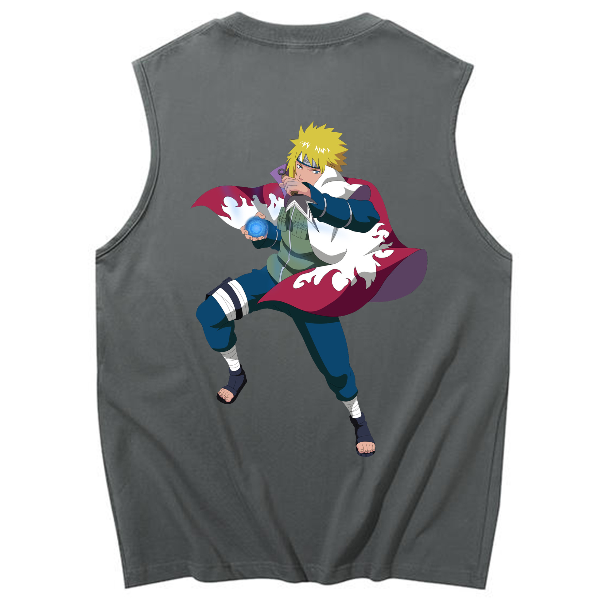 （画像用） NARUTO -ナルト- 波風 ミナト Namikaze Minato コットン100％タンクトップ（背面プリント）